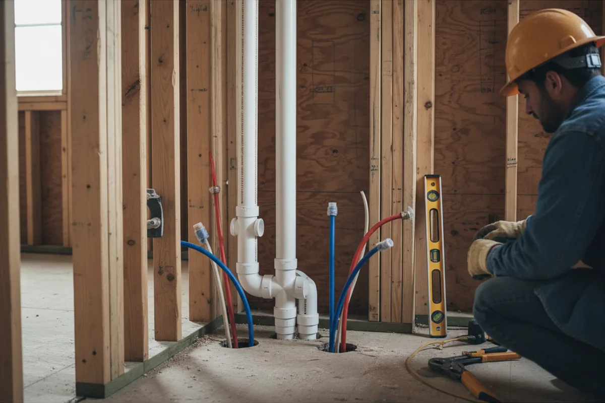 Drain and supply rough-in during Garbage Disposal Repair in Ashburn