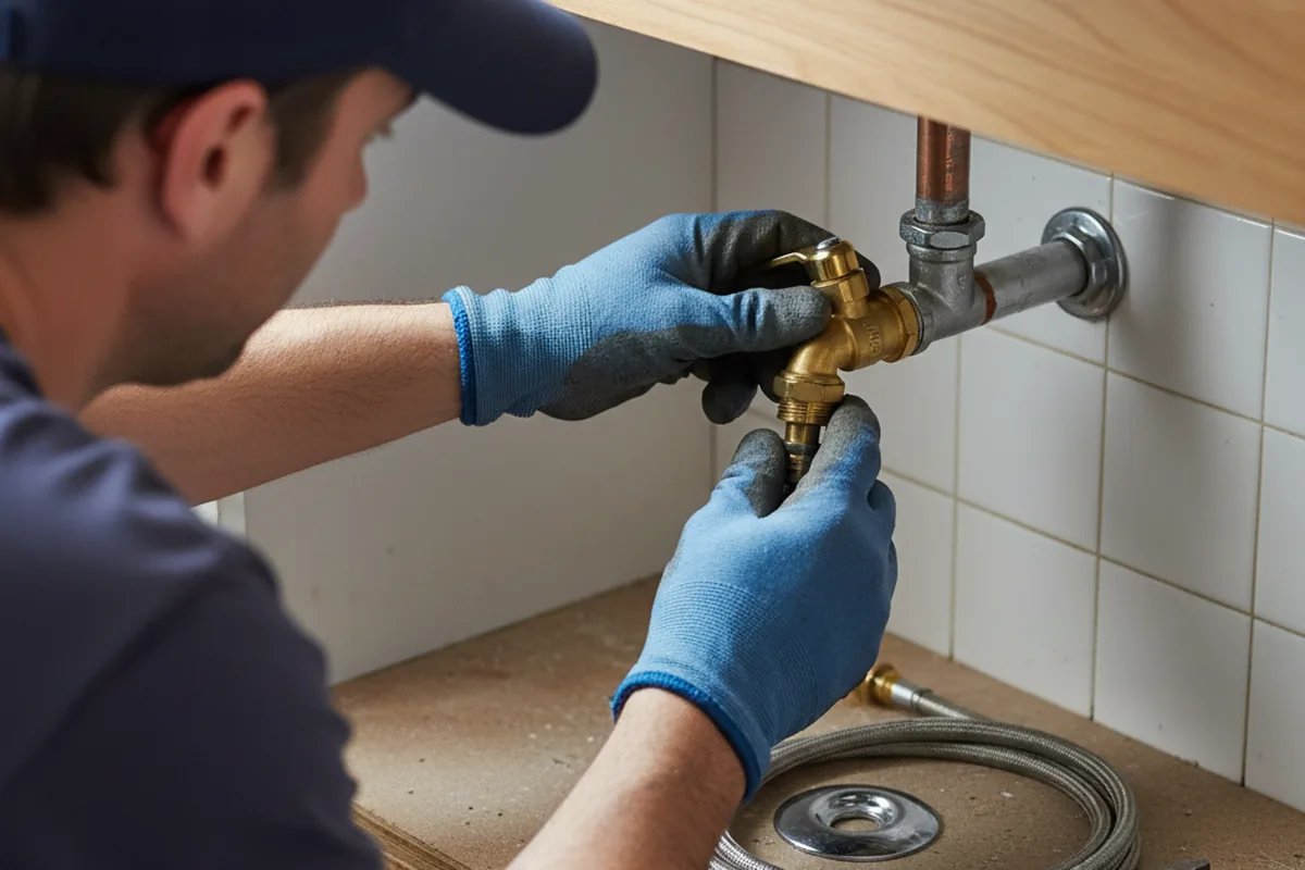 Shutoff valve and fitting work during Burst Pipe Repair in Ashburn